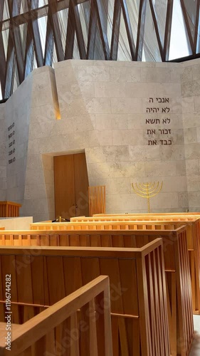 Synagogue representing Judaism, Hebrew traditions through its architecture.