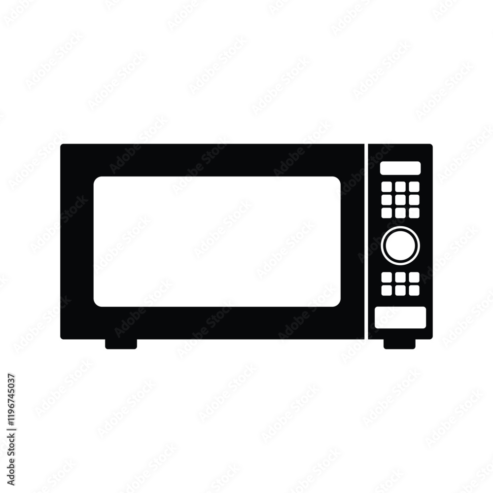 Microwave oven black and white flat vector icon and symbol design Microwave oven black and white flat vector icon and symbol design