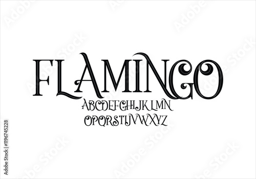 Flamingo font for logo and headline. Isolated vector typeset