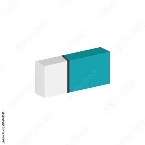 Simple flat eraser vector illustration isolated on a white background