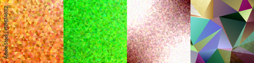 Chaotic triangle polygon background collection