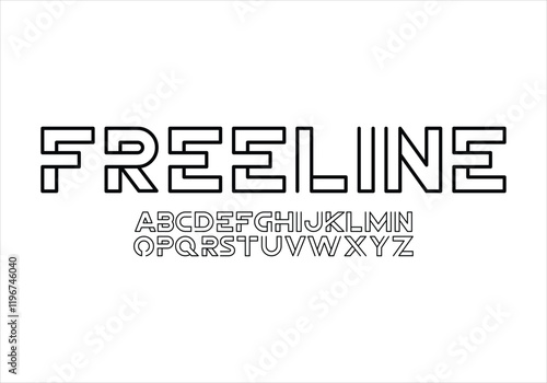 Freeline font for logo and headline. Isolated vector typeset