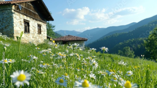 Mountainside Cottage with Wildflowers