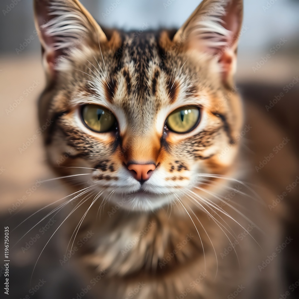 Close-up portrait of a tabby cat. (1) Close-up portrait of a tabby cat. (1)