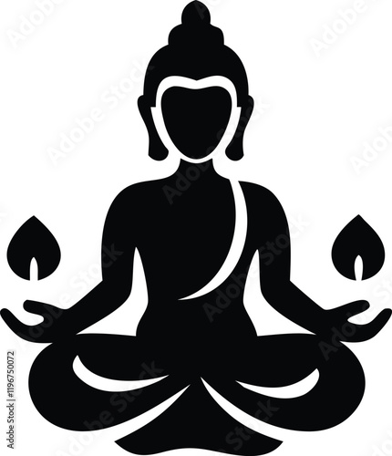 silhouette vector illustration of person in yoga position