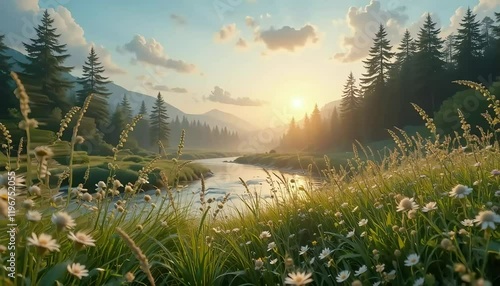 sunrise in the mountains
