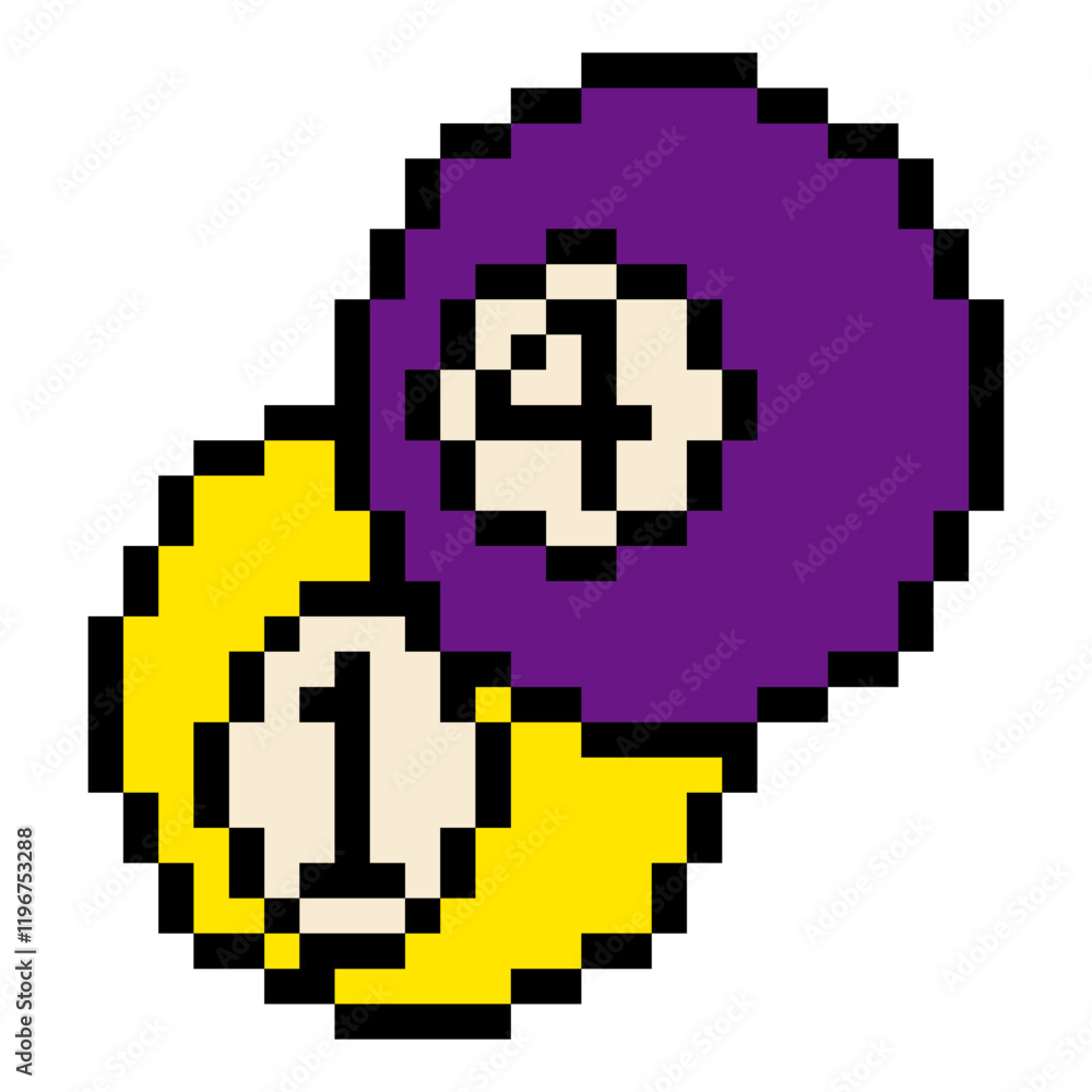 Billiard balls in pixel art style Billiard balls in pixel art style