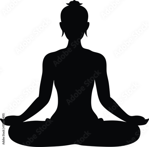 silhouette vector illustration of person in yoga position