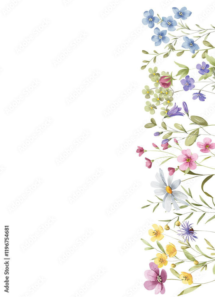 Floral background, greeting card with place for text, with flowers and leaves, hand drawing. Birthday, wedding, bridal invitation. Floral background, greeting card with place for text, with flowers and leaves, hand drawing. Birthday, wedding, bridal invitation.
