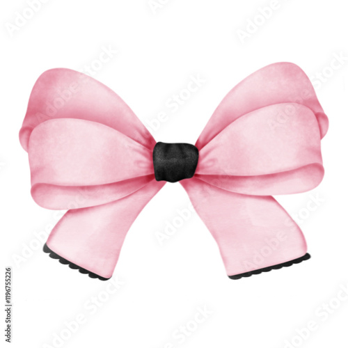 Black pink ribbon- hand drawn- no AI generated 