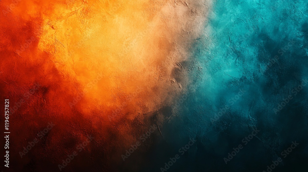 Obraz premium Abstract vivid orange teal gradient background, vivid overlays texture event flyer, high-contrast lighting, Generative AI
