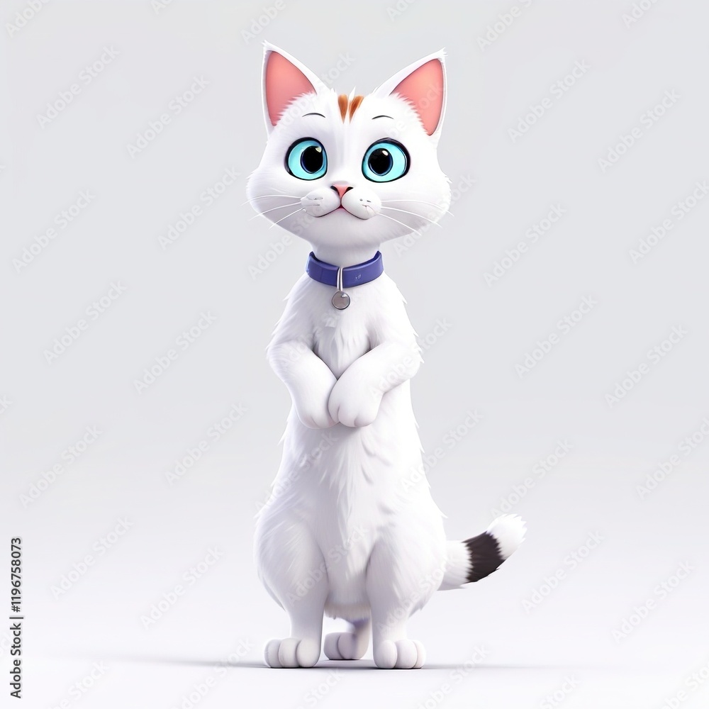 cartoon Character of a cat with stethoscope isolated on white background cartoon Character of a cat with stethoscope isolated on white background