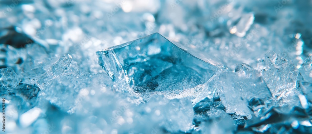 Fractured ice pieces with sharp edges reflecting light in a winter landscape Fractured ice pieces with sharp edges reflecting light in a winter landscape