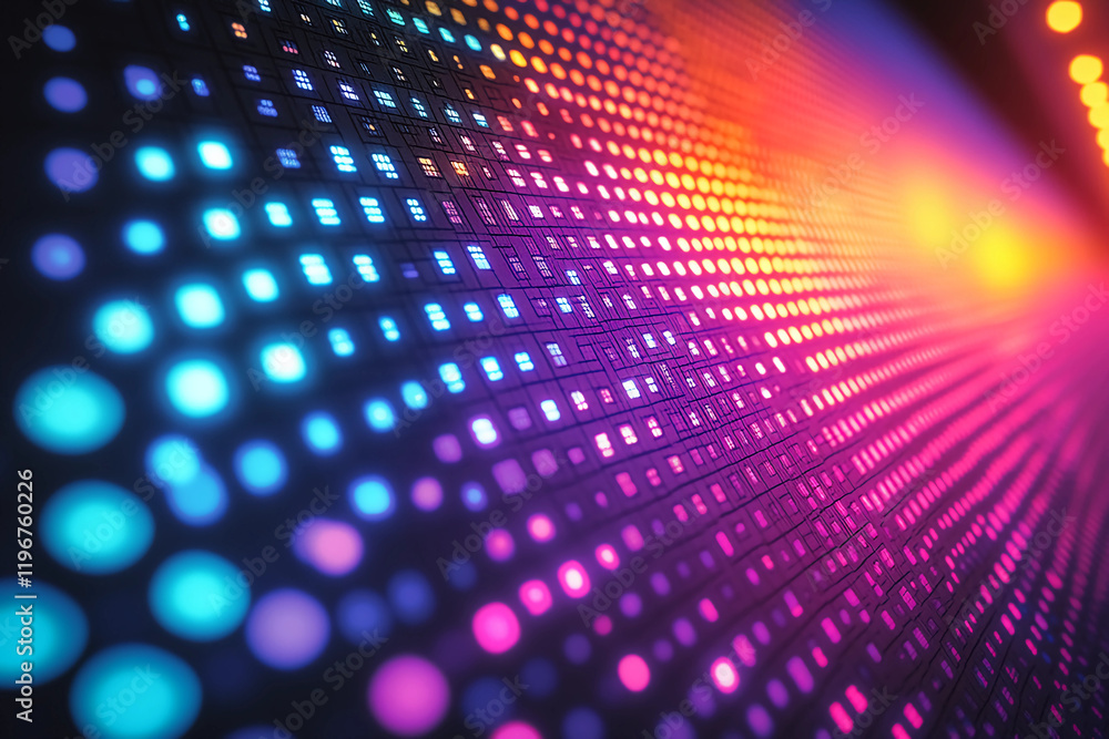 Futuristic Pixel Grid - Abstract Neon Gradient Texture for Tech & Sci-Fi Designs Futuristic Pixel Grid - Abstract Neon Gradient Texture for Tech & Sci-Fi Designs