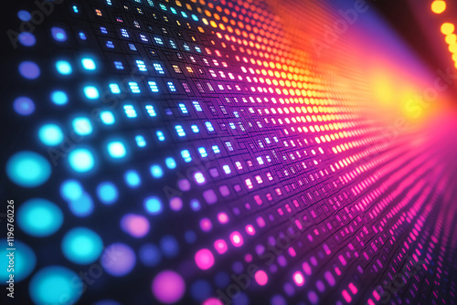 Wallpaper Mural Futuristic Pixel Grid - Abstract Neon Gradient Texture for Tech & Sci-Fi Designs Torontodigital.ca