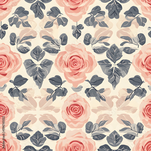 Wallpaper Mural Creative Seamless Pattern 2D Doodle Floral Illustrations for wallpaper, card, tile. Torontodigital.ca