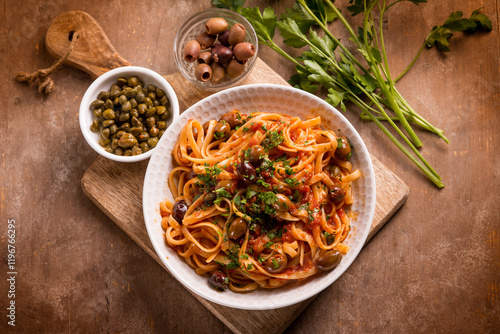 puttanesca spaghetti traditional italian recipe