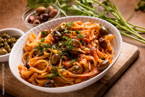 puttanesca spaghetti traditional italian recipe