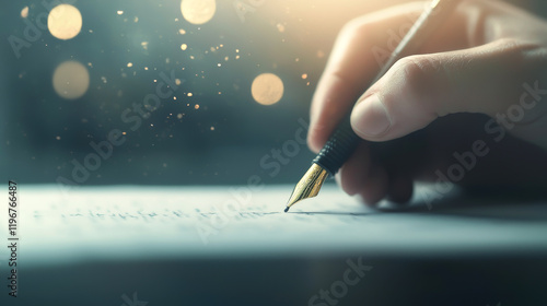 A person writing elegantly with a fountain pen, capturing creativity and inspiration.