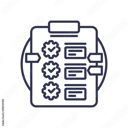 Checklist with gears symbolizes AI process optimization.