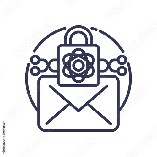 Envelope with lock symbolizing secure communication and confidentiality.