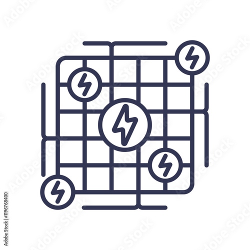 Illustration of an energy grid with interconnected nodes symbolizing energy distribution.