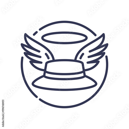 A hat with wings and a halo symbolizes ethical behavior and good intentions.