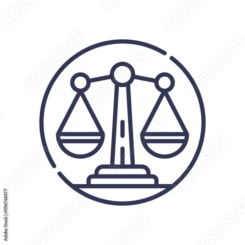 Scales of justice symbolizing fairness and equality in access.
