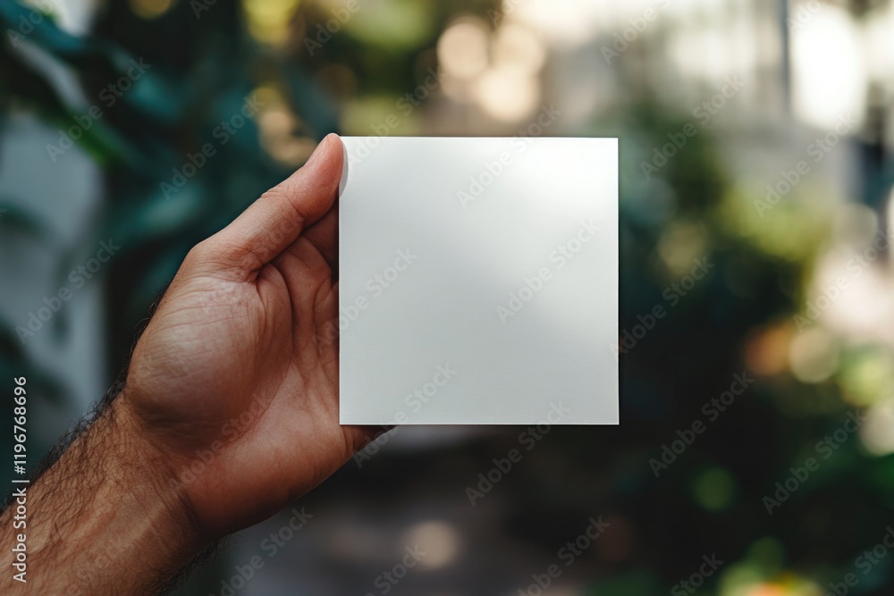 Close-up of a hand holding a blank paper sheet, symbolizing creativity and ideas. Close-up of a hand holding a blank paper sheet, symbolizing creativity and ideas.