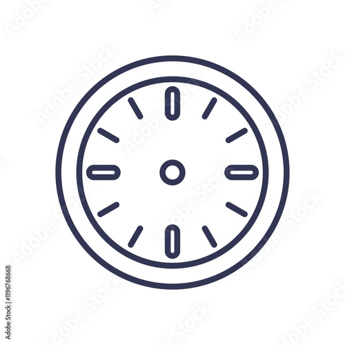 Minimalist clock icon symbolizing time management and productivity.