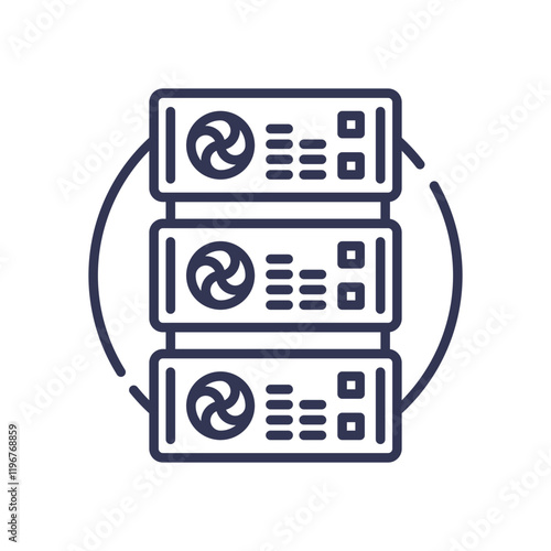 Illustration of server racks symbolizing data center infrastructure management.