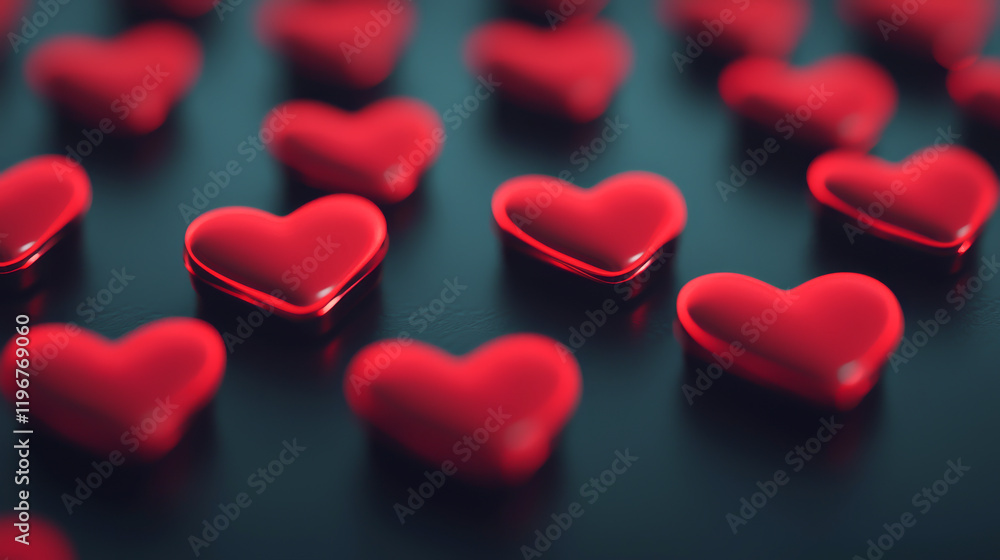 A vibrant display of red hearts, symbolizing love and affection on a dark background. A vibrant display of red hearts, symbolizing love and affection on a dark background.
