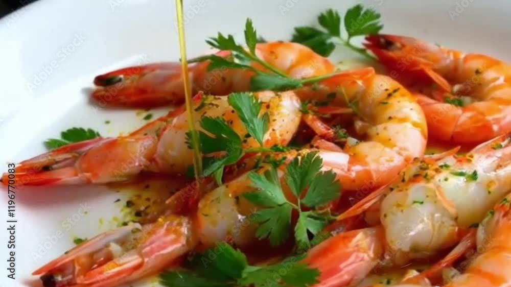 Rain of Paprika and Parsley Showers Shrimp with Oil Threads Rain of Paprika and Parsley Showers Shrimp with Oil Threads