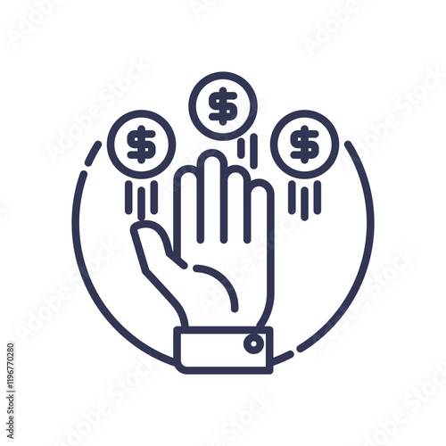 Hand reaching for dollar coins, symbolizing monetary policy and open market operations.