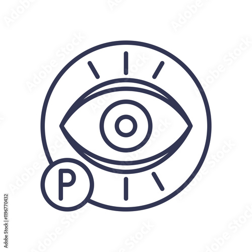 Eye symbol with letter P, representing perception and awareness.