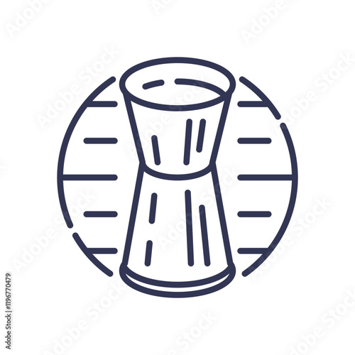 Line art of a jigger symbolizing precision in measurement.