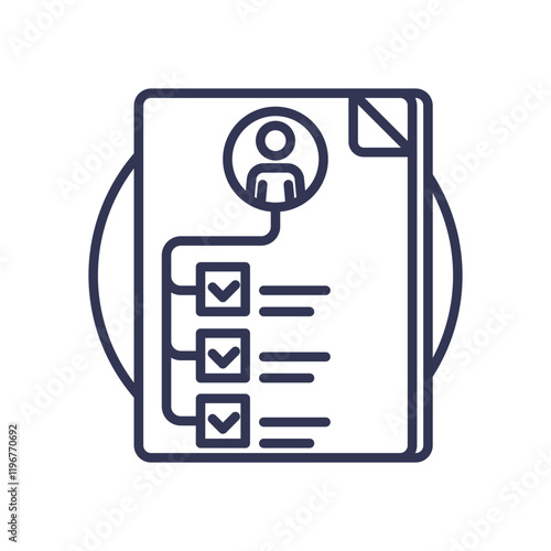 Illustration of a resume with checklist, symbolizing recruitment and onboarding processes.