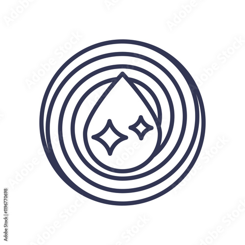 Water droplet with sparkles symbolizes purity and filtration in reverse osmosis.