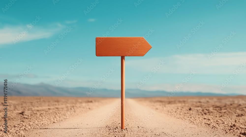 Desert road sign directing the way under a clear blue sky and vast landscape. Desert road sign directing the way under a clear blue sky and vast landscape.