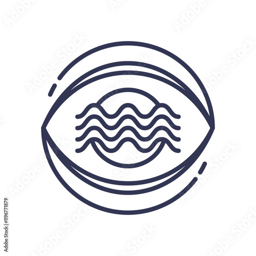 Abstract eye with waves symbolizes visionary insight and perception.