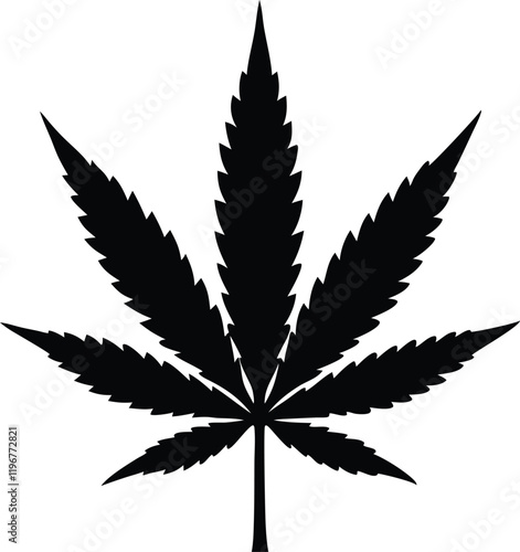 Marijuana cannabis hemp leaf  silhouette vector, marijuana leaf icon