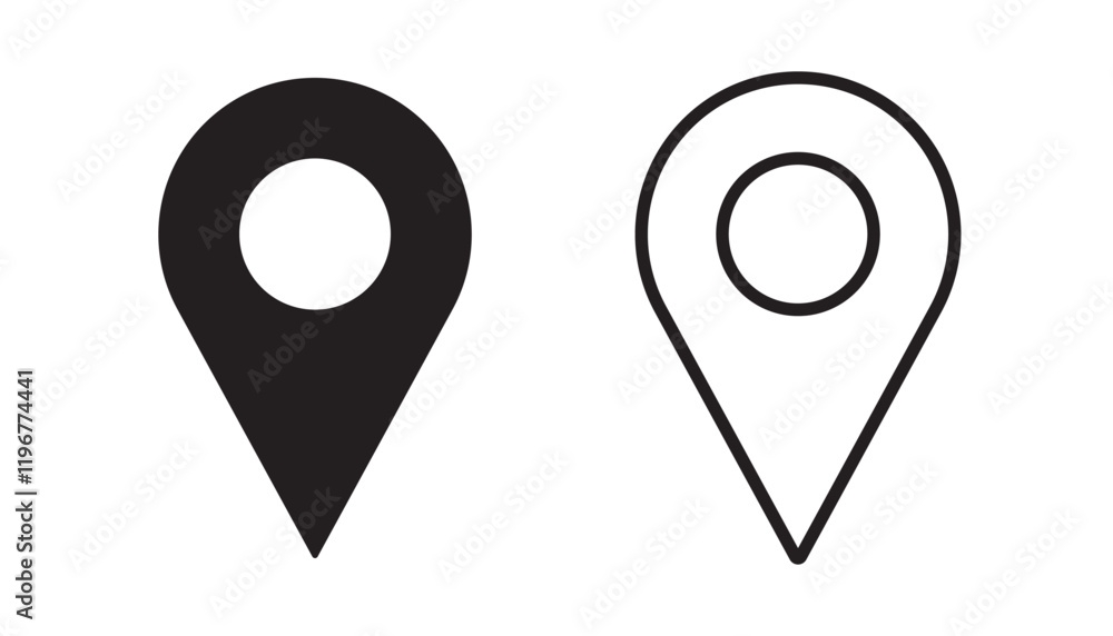 a collection of location or map pin symbols a collection of location or map pin symbols