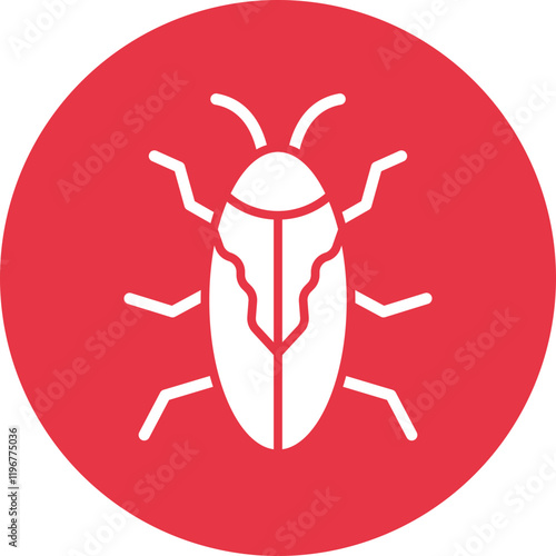 Cockroach glyph circle icon