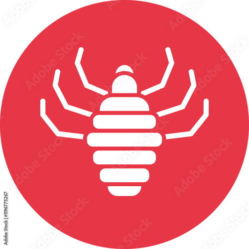 Lice glyph circle icon