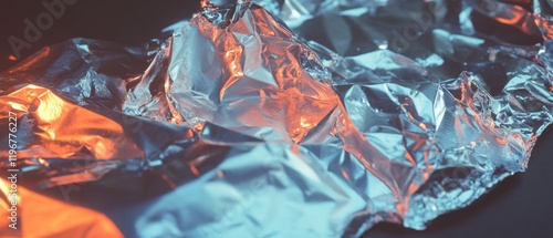 Aluminum foil showcases its practical use in cooking and its heat conductivity in culinary applications photo