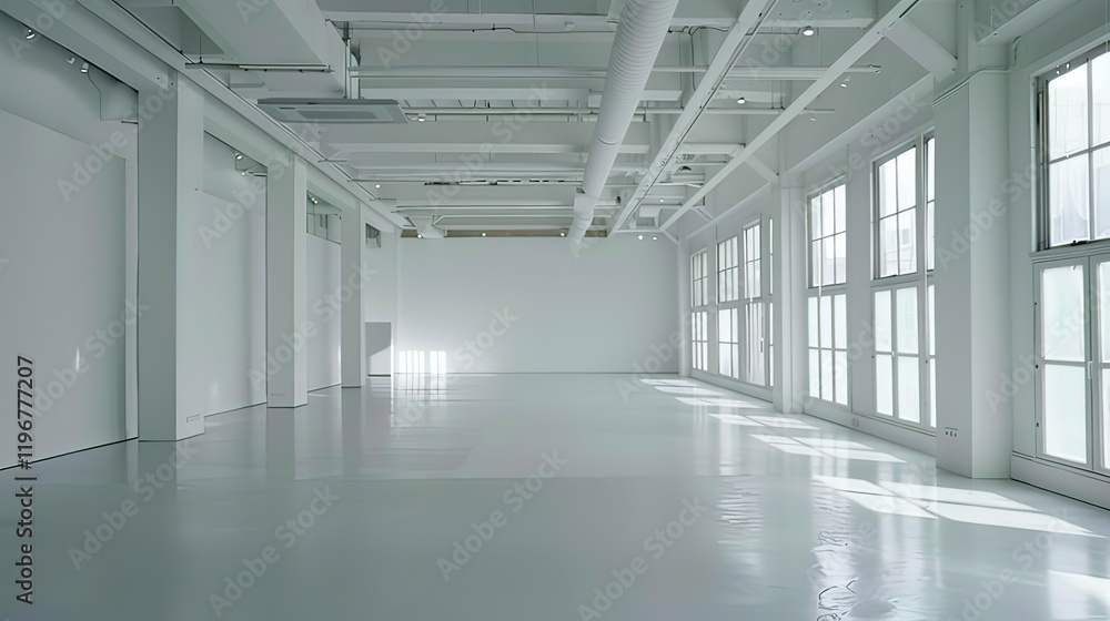 An empty white room with soft natural lighting. An empty white room with soft natural lighting.
