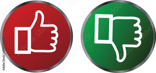thumbs up and down vector file eps illustration