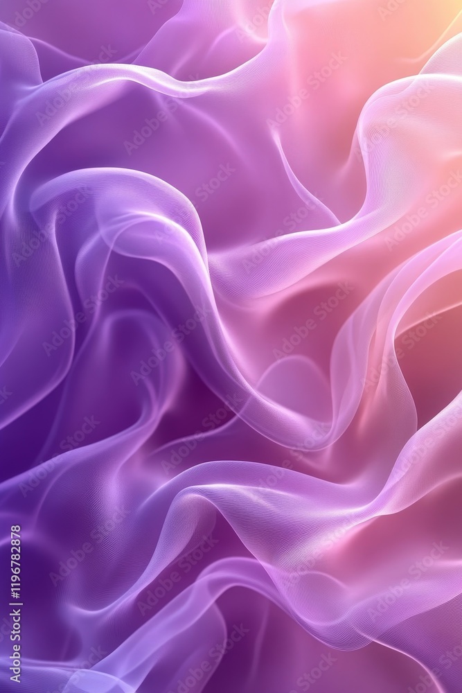 Obraz premium Abstract soft peach lavender blurred background, wave patterns texture website header, modern style, Generative AI