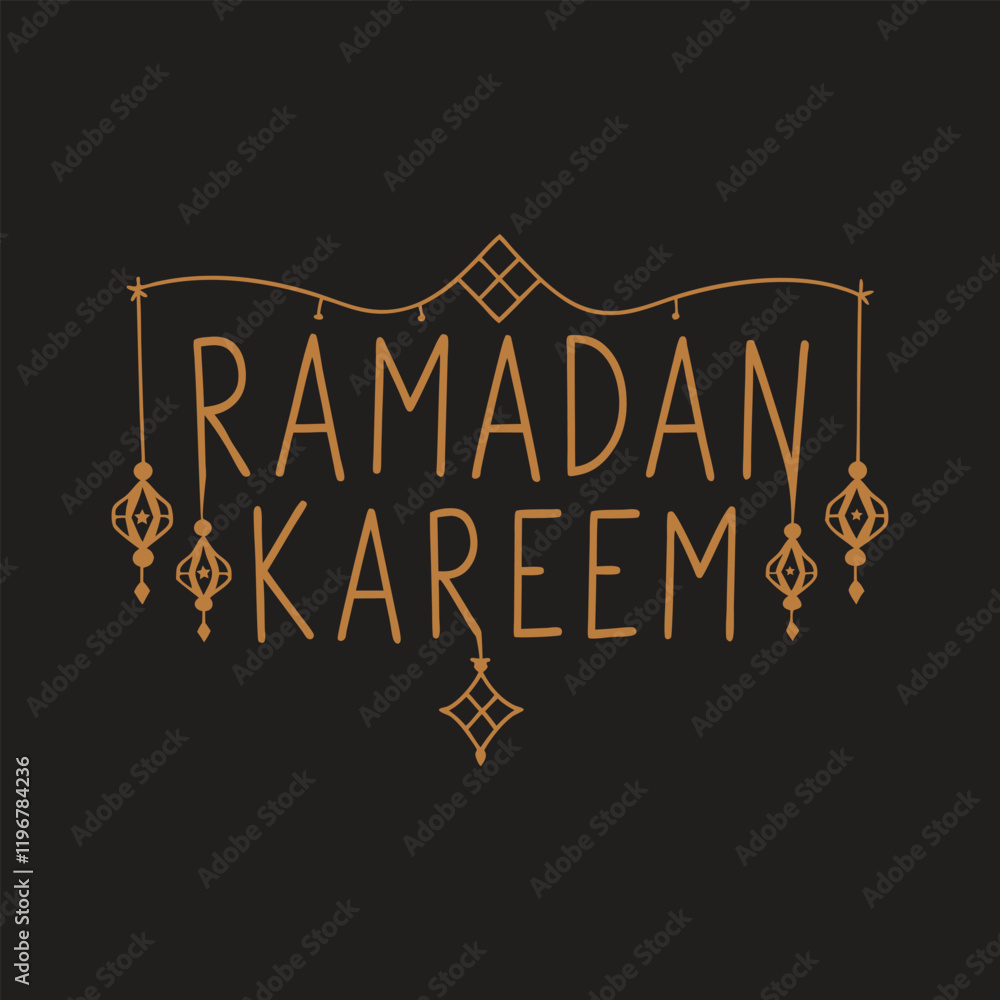 Fototapeta premium ramadan kareem taxr effect with gilden coller.