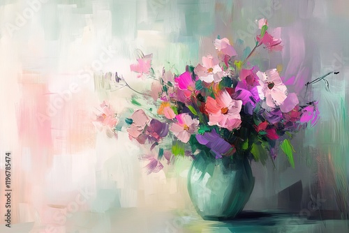 Vibrant Watercolor Lilies Bouquet on Dark Background
